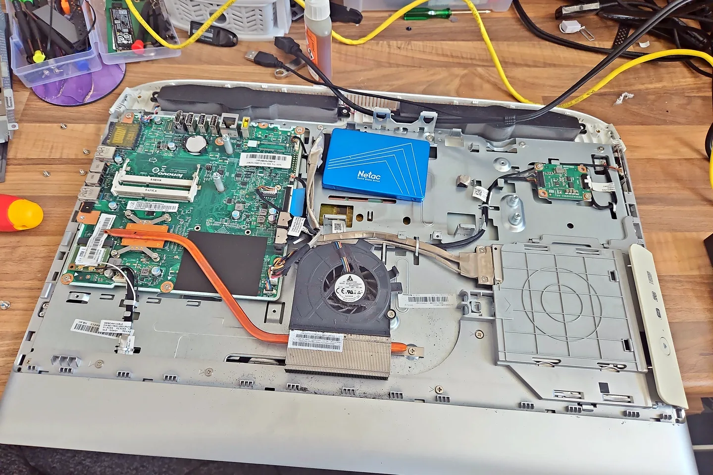 Real all-in-one computer repair at the Small Heath workshop serving Kings Norton. All-in-one computer opened for repair at PC Repair Guru for customers in Kings Norton, Birmingham