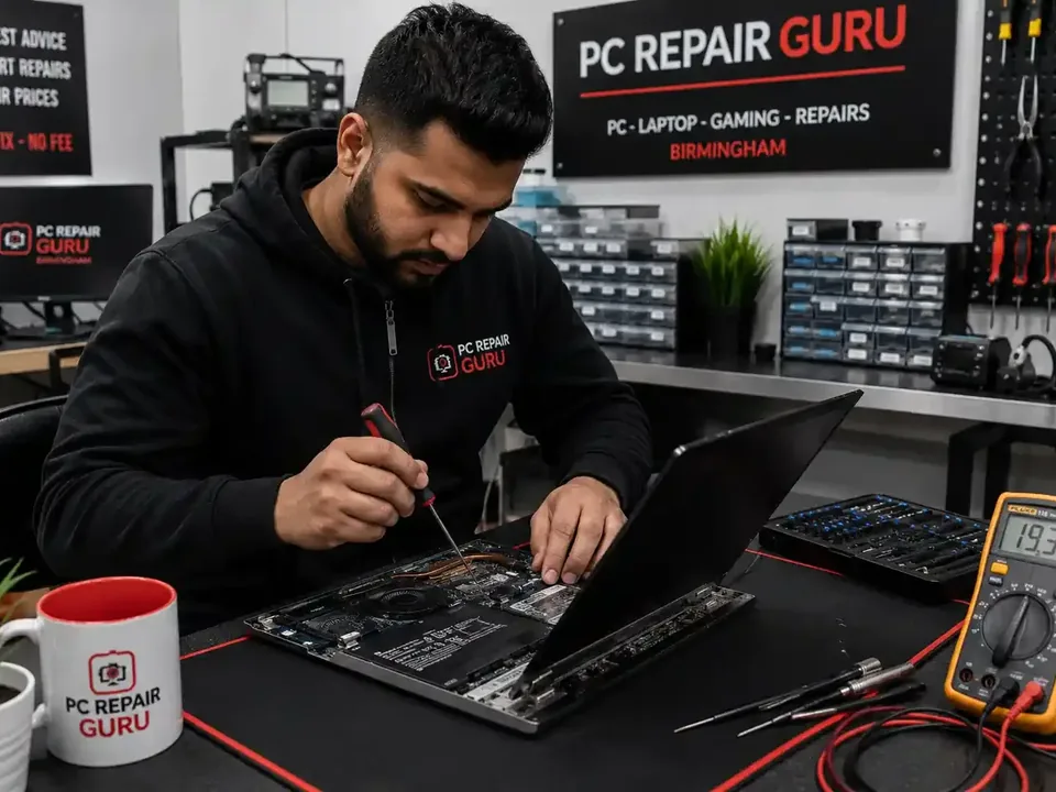 Computer Making a Buzzing Noise? What the Sound Could Mean Desktop computer being checked for unusual fan, power and hardware noises at PC Repair Guru Birmingham