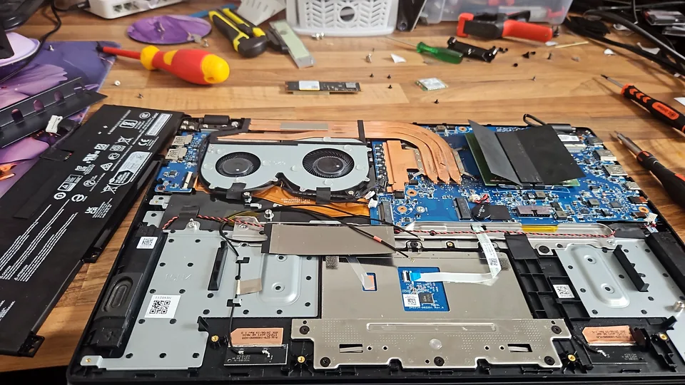 Laptop diagnostics at the PC Repair Guru workshop in Birmingham
