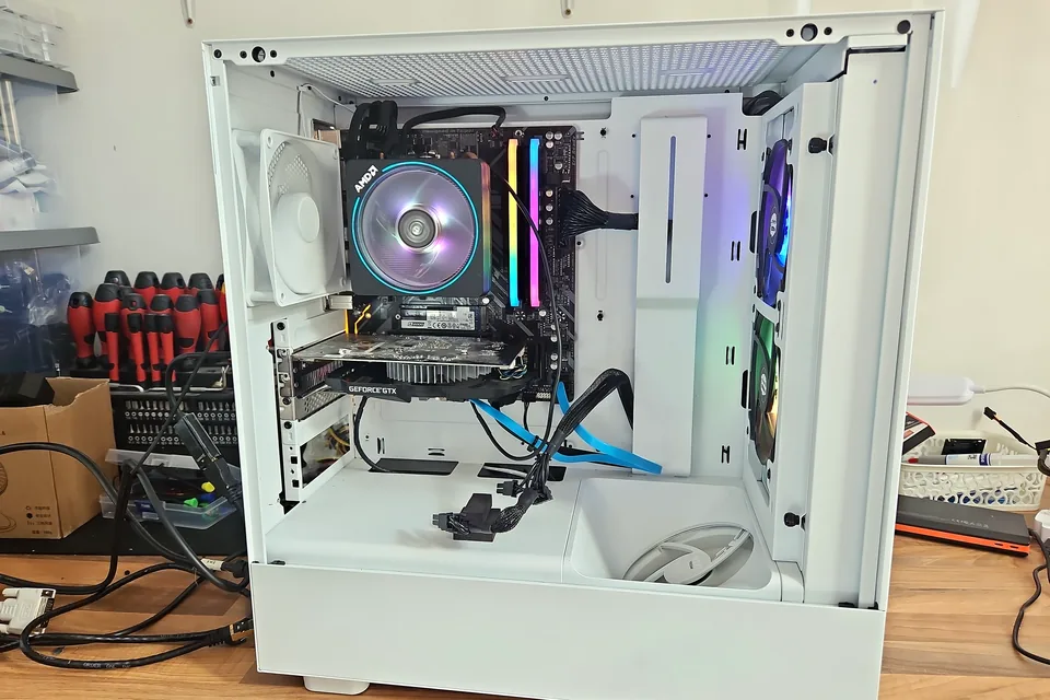 White custom desktop build at PC Repair Guru in Birmingham