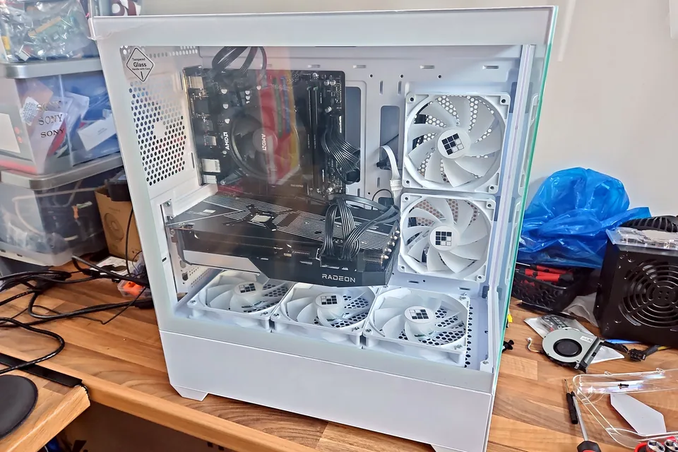 Desktop PC on the repair bench at PC Repair Guru in Birmingham